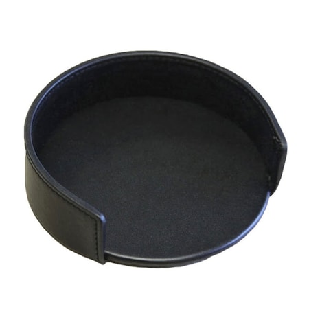 Dacasso Black Leather Coaster Holder A1026